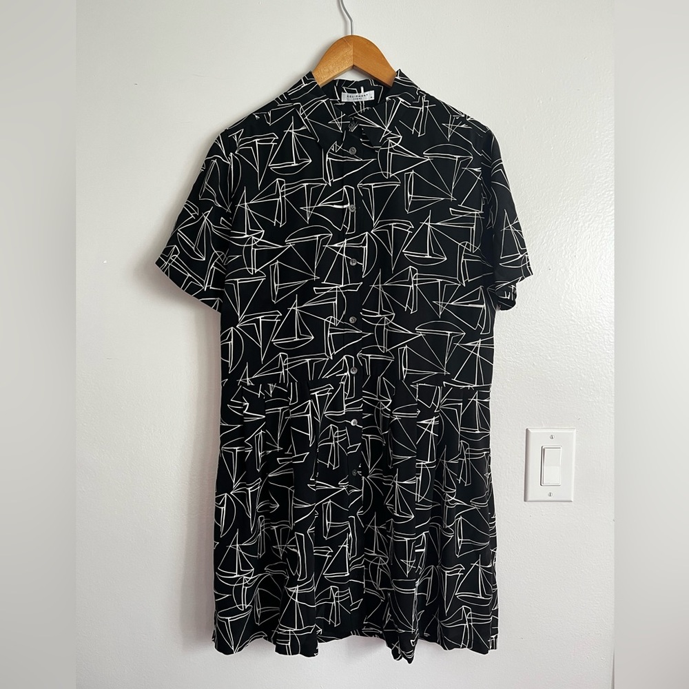 Silk sailboat print dress